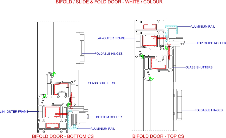 Folding Doors, Bifold Doors Dimensions & Drawings