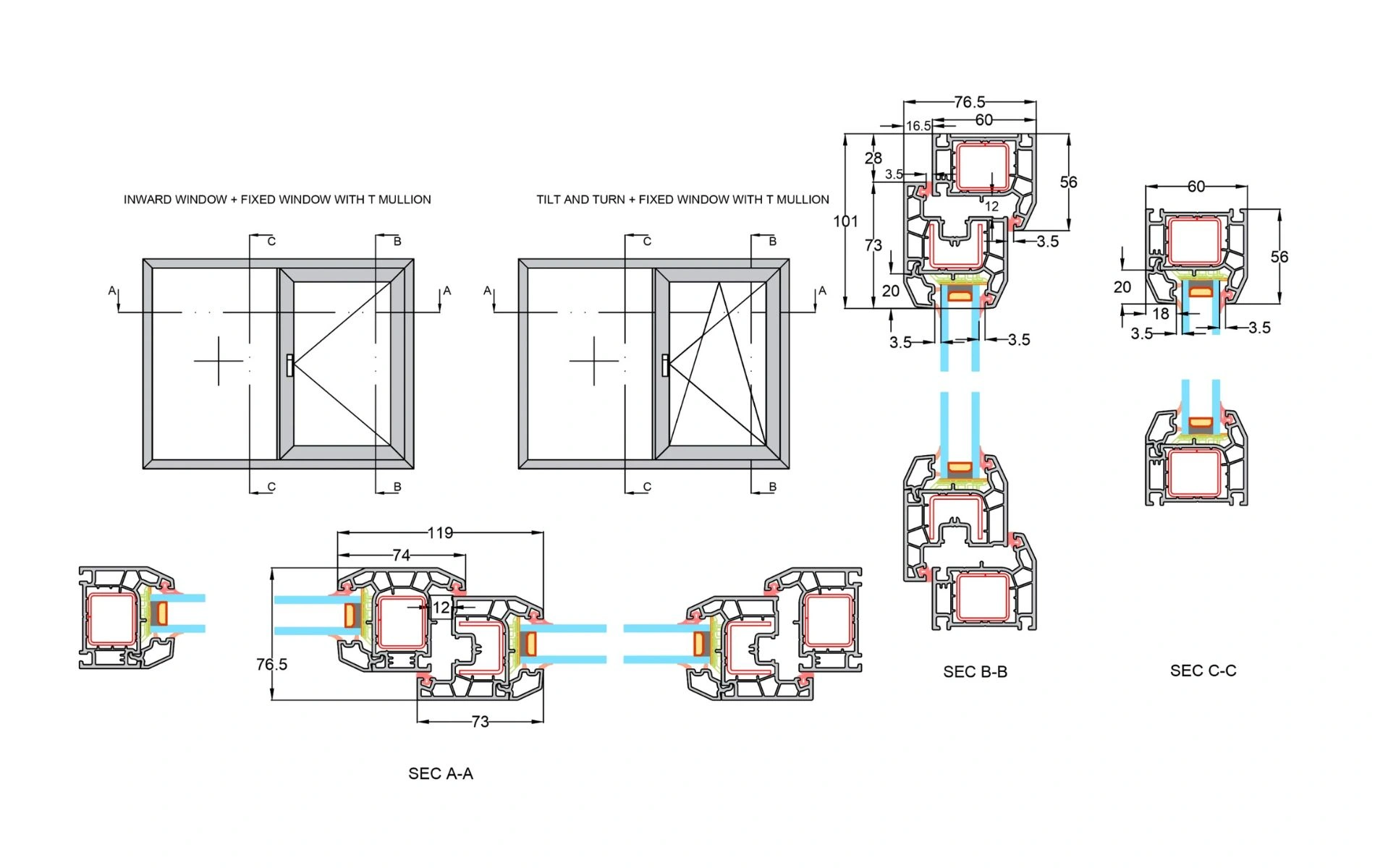 uPVC Casement Window Structure