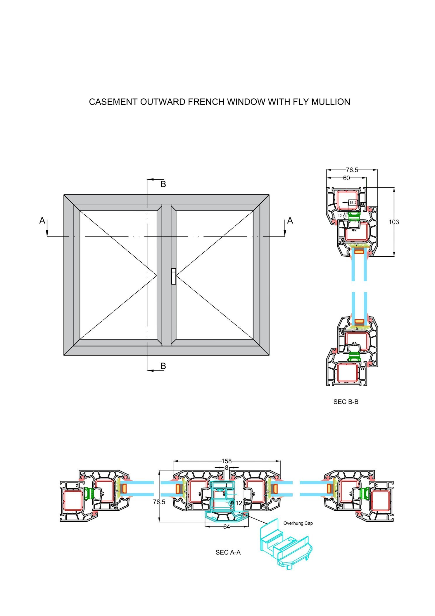 uPVC French Windows Drawings