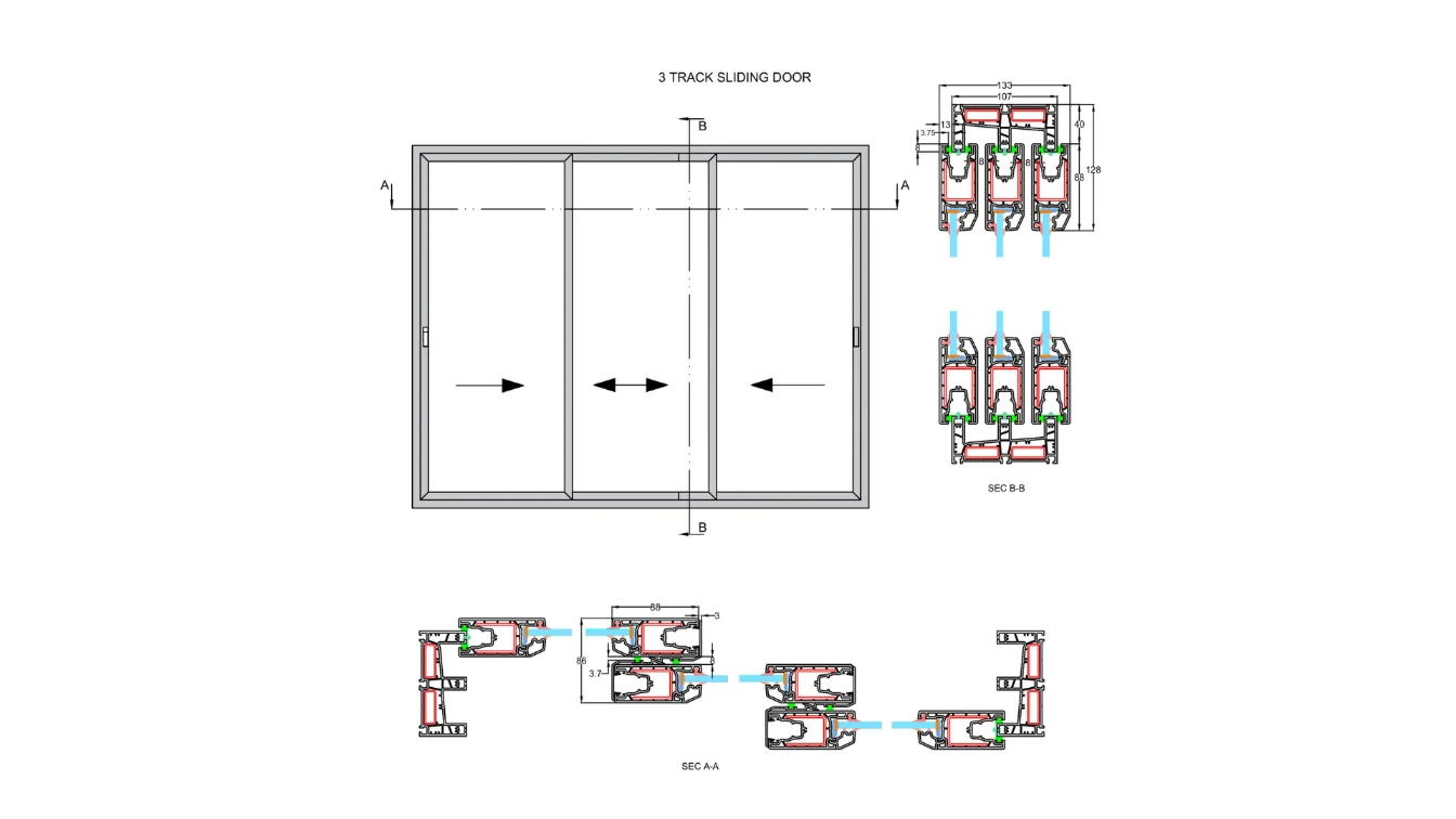 uPVC Sliding Windows Structure