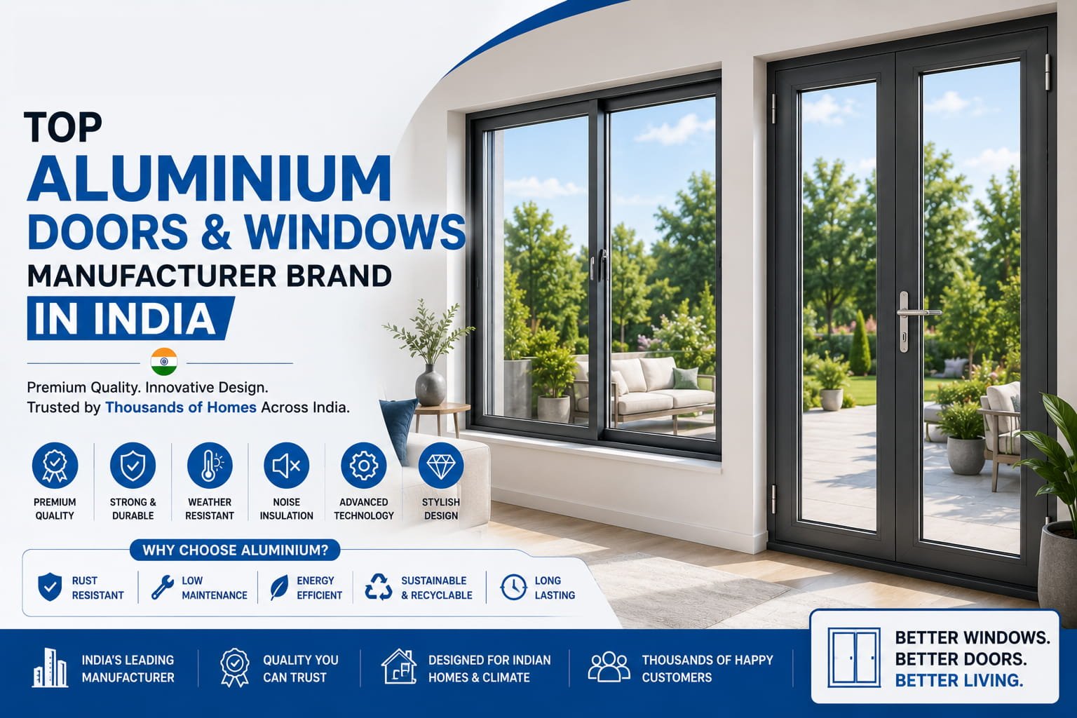 Best Aluminium Doors and Windows in India: Top Brands, Features & Comparison (2026) – Weatherseal by Asian Paints