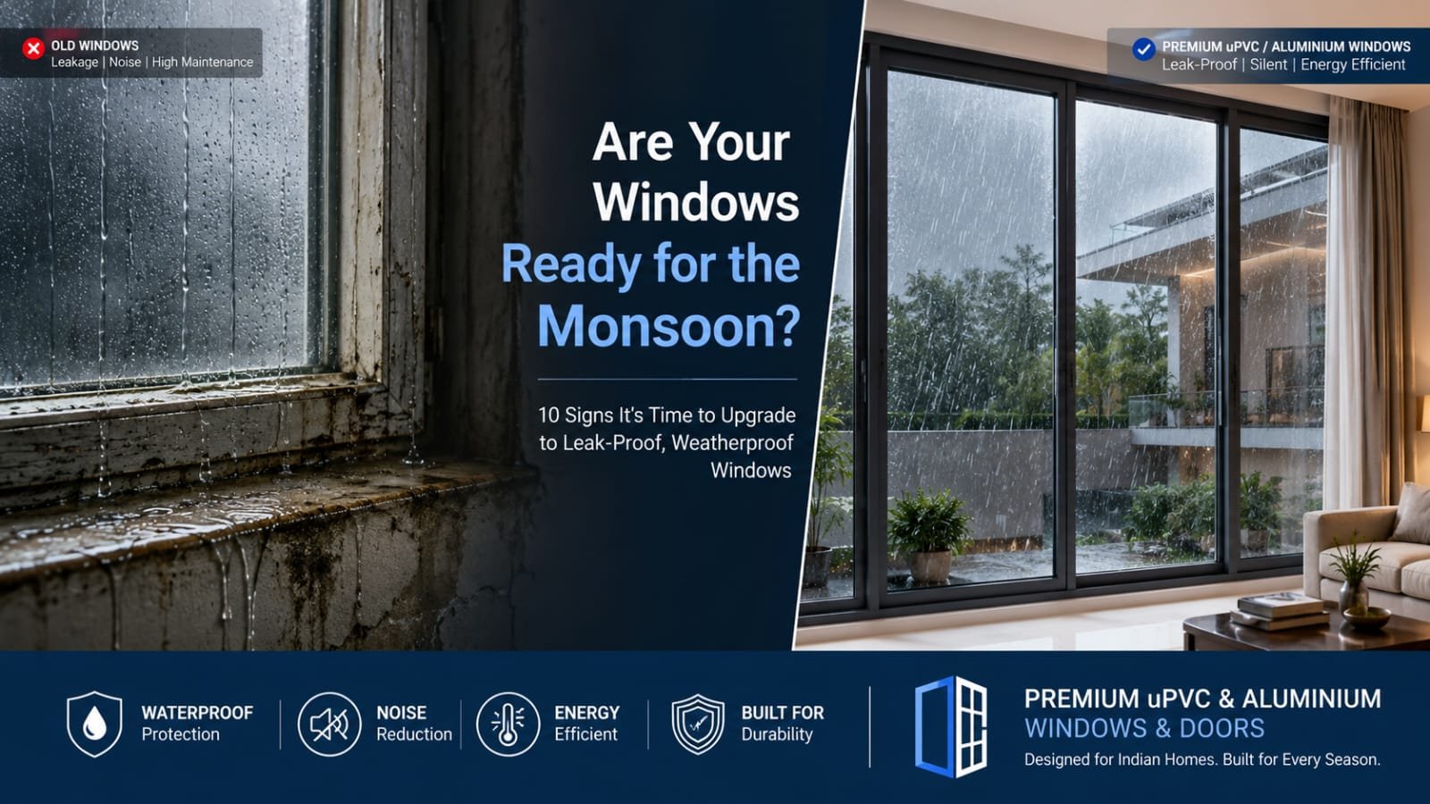 Waterproof Windows – Are Your Windows Ready for Monsoon? 10 Signs to Upgrade